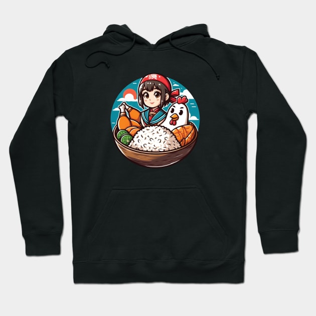 Chicken and Rice Hoodie by ThesePrints